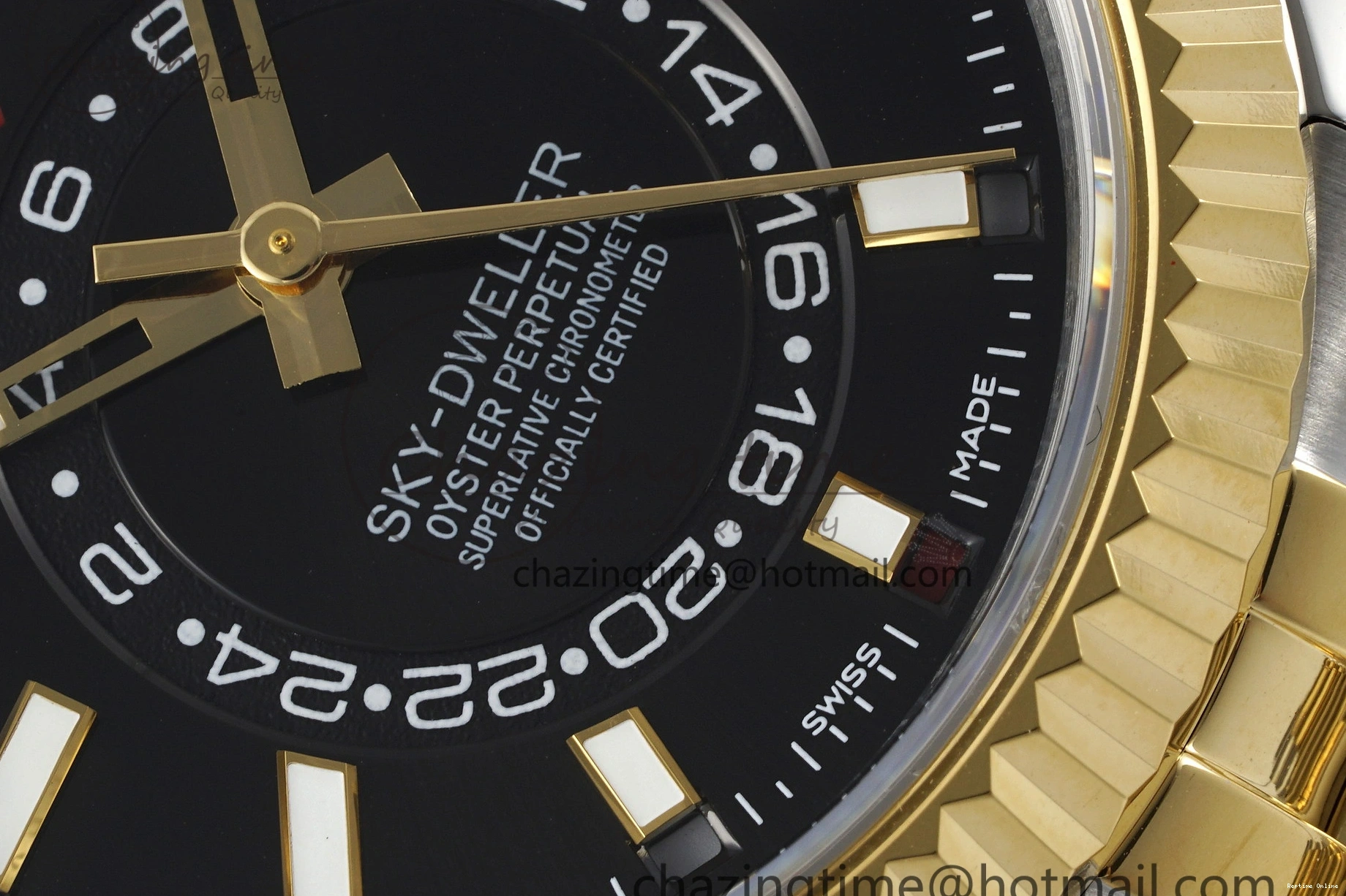 0502 Skydweller SS YG Noob Best Edition Black Dial on SS YG Jubilee Bracelet A23J Efficient 2122